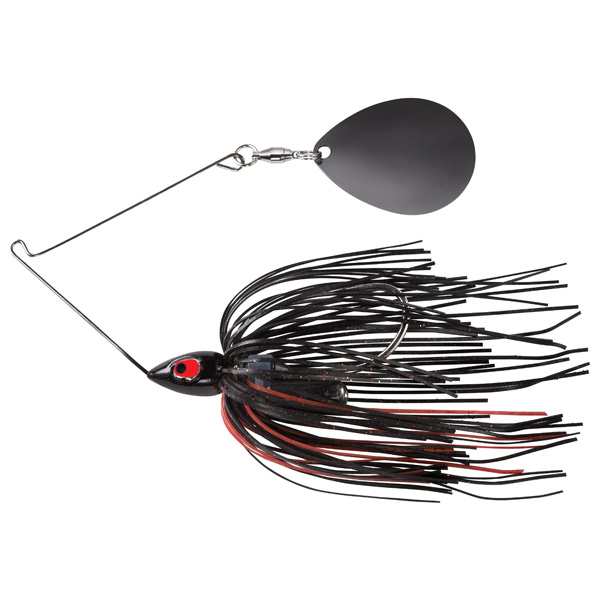 Lurenet War Eagle Night Time Painted Head Single Colorado Black Nickel Spinnerbait Fishing Lure, 1/2oz - Black Red 1 Lurenet War Eagle Night Time Painted Head Single Colorado Black Nickel Spinnerbait Fishing Lure - Black Red
