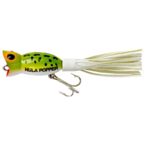 Lurenet Arbogast Hula Popper Fishing Lure - Frog/White Belly