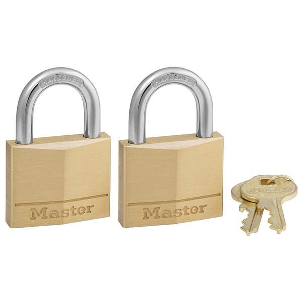 Master Lock Solid Body Padlocks, 7/8" 1 Master Lock Solid Body Padlocks, 2pk