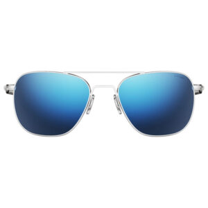 Randolph Engineering Aviator Sunglasses, Large - Atlantic Blue Lenses with Matte Chrome Frame