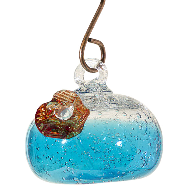 ApricotMint Handblown Art Glass Humming Bird Feeder - Light Blue 1 ApricotMint Handblown Art Glass Humming Bird Feeder - Light Blue