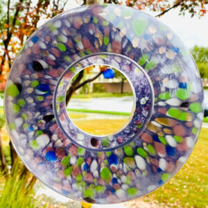 ApricotMint Handmade Art Glass Bird Feeder Sun Catcher - Purple
