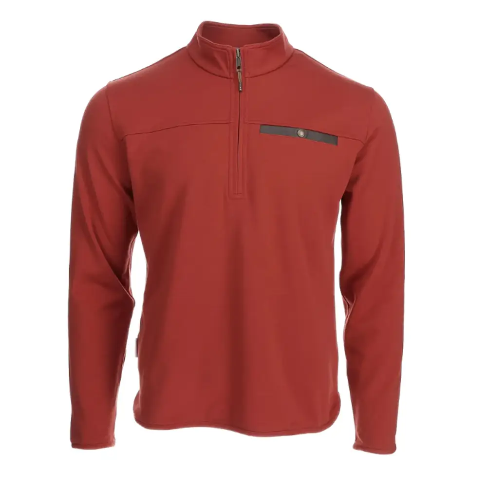 Tom Beckbe Tucker Fleece Quarter Zip Red Ochre 1 TOM BECKBE TUCKER Fleece Quarter Zip RED OCHRE