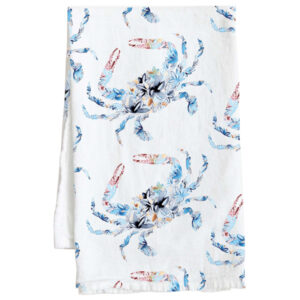 Amanda Klein Blue Crab Flour Sack Tea Towel