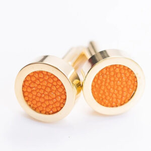 Teal Heron OCOEE CUFFLINK ORANGE STINGRAY GOLD