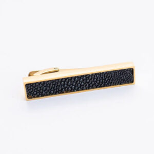 Teal Heron POTOMAC Tie BAR Black Stingray GOLD