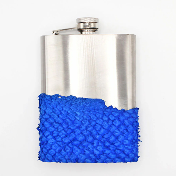 Teal HERON TUCKASEGEE FLASK ROYAL BLUE SEA BASS 1 Teal HERON TUCKASEGEE FLASK ROYAL BLUE SEA BASS