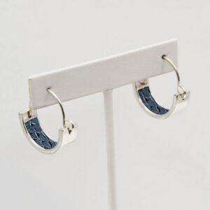 TEAL HERON TOCCOA EARRINGS BLUE SILVER SALMON