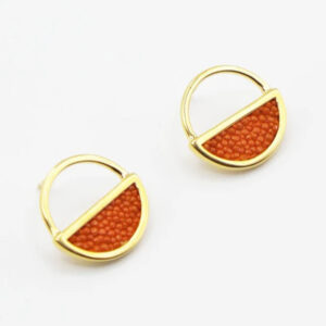 Teal Heron NANTAHALA EARRINGS ORANGE STINGRAY GOLD