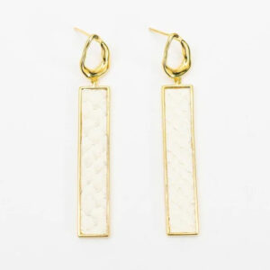 Teal Heron COMBAHEE EARRINGS White Salmon GOLD