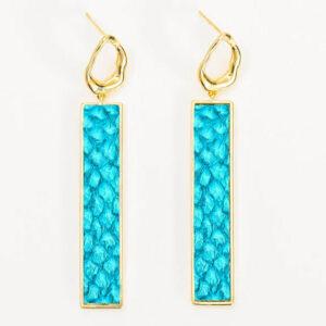 Teal Heron COMBAHEE EARRINGS AQUA SEA BASS GOLD