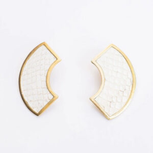 Teal Heron WAPPOO EARRINGS WHITE SALMON GOLD