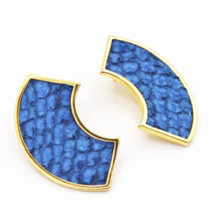 Teal Heron WAPPOO EARRINGS ROYAL BLUE SEA BASS GOLD