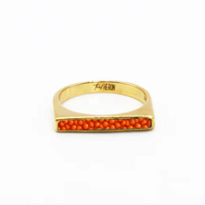 Teal Heron WACCAMAW RING Orange Stingray GOLD