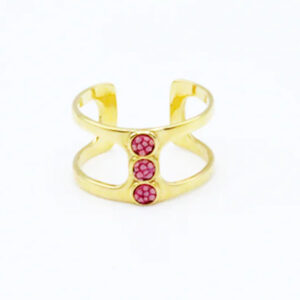 Teal Heron TOOGOODOO RING PINK Stingray GOLD
