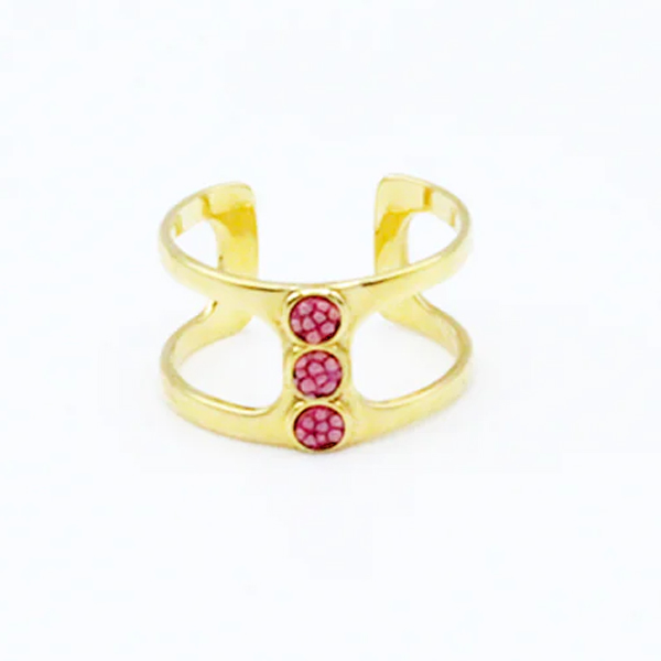 Teal Heron TOOGOODOO RING PINK Stingray GOLD 1 Teal Heron TOOGOODOO RING PINK Stingray GOLD