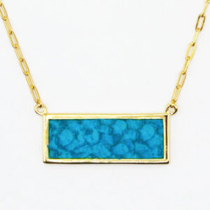 Teal Heron STONO Necklace AQUA SEA BASS GOLD