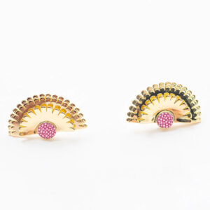 Teal Heron TALLULAH EARINGS Pink Stingray Gold