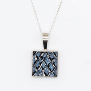Teal Heron SANDY Necklace BLUE/Silver Salmon Silver