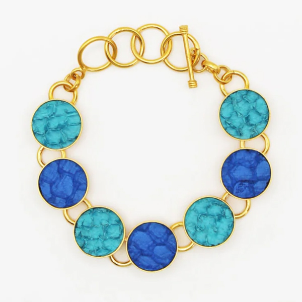 Teal Heron YADKIN BRACELET AQUA/ROYAL BLUE SEA BASS 1 Teal Heron YADKIN BRACELET AQUA/ROYAL BLUE SEA BASS