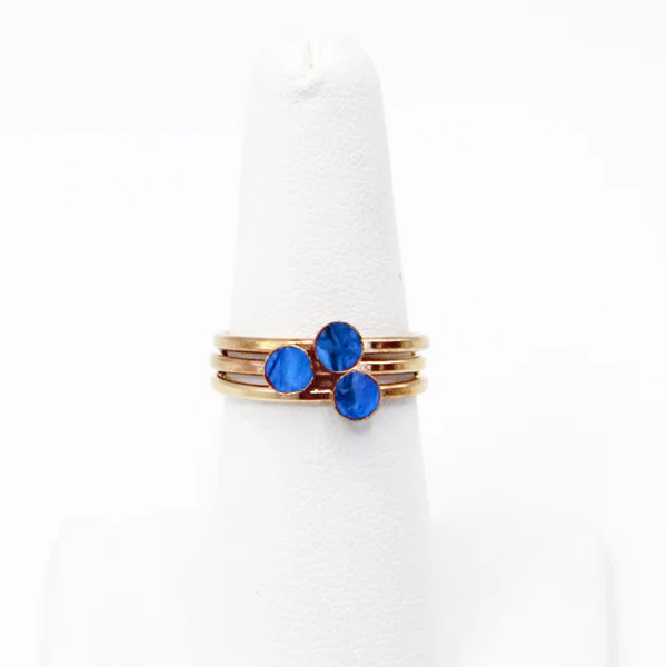 Teal Heron TYGER RINGS Aqua ROYAL BLUE SEA BASS GOLD 1 Teal Heron TYGER RINGS Aqua ROYAL BLUE SEA BASS GOLD