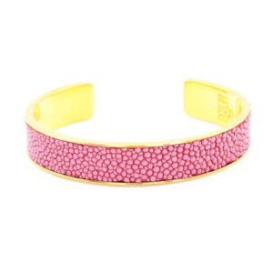 Teal Heron MAY River CUFF Pink Stingray Gold