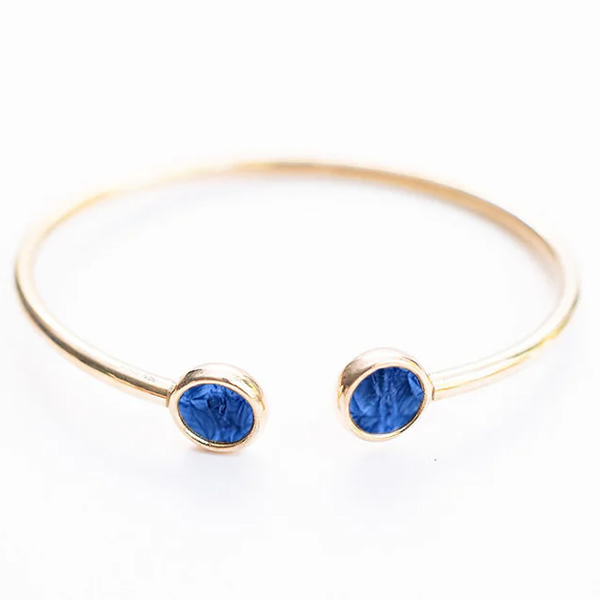 Teal Heron Sandy BAY Cuff Royal Blue SEA Bass Gold 1 Teal Heron Sandy BAY Cuff Royal Blue SEA Bass Gold