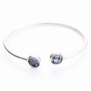 Teal Heron Sandy BAY Cuff Blue Silver Salmon Silver