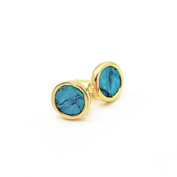 Teal Heron EDSTO EARINGS AQUA SEA GOLD 1 Teal Heron EDSTO EARINGS AQUA SEA GOLD