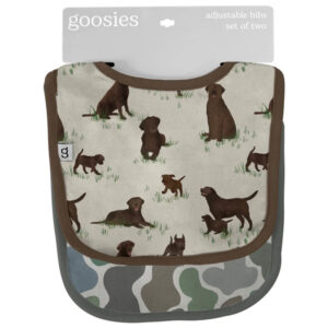 Goosies Bib Set - Chocolate Lab Dogs and Camo