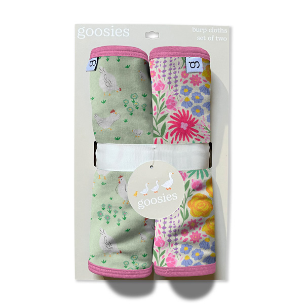 Goosies Burp Cloth Set - Spring Chickens 1 Goosies Burp Cloth Set - Spring Chickens