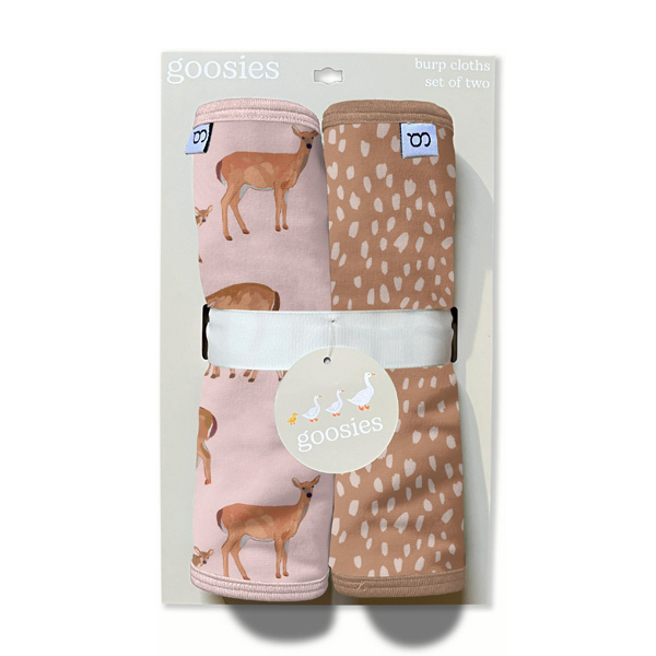 Goosies Burp Cloth Set - Does and Fawns 1 Goosies Burp Cloth Set - Does and Fawns