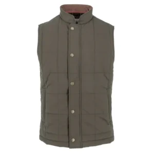 TOM BECKBE BURGESS QUILTED VEST BLACK OLIVE