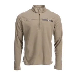 TOM BECKBE TUCKER FLEECE QUARTER ZIP BRONZE GREEN