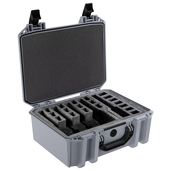 Pelican V300PF5 Vault Universal 5-Pistol Case - Ghost Gray 2 Pelican V300PF5 Vault Universal 5-Pistol Case - Ghost Gray (Open)