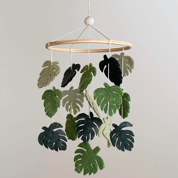 Ganapati Crafts Co Felt Baby Mobile - Monstera Serenity 1 Ganapati Crafts Co Felt Baby Mobile - Monstera Serenity