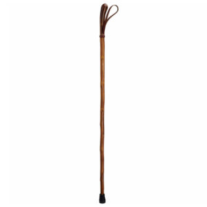 Harvy Canes Knotted English Chestnut Walking Stick with Leather Loop