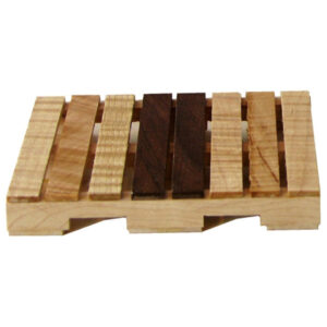 Clark Fine Wood Products Handmade Pallet Coaster - Curly Maple and Black Walnut