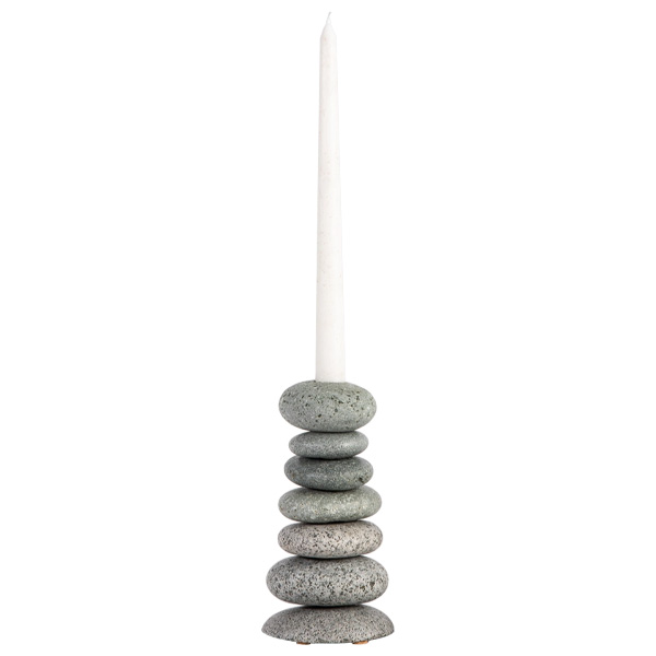 Funky Rock Designs Cairn Candlestick 1 Funky Rock Designs Cairn Candlestick