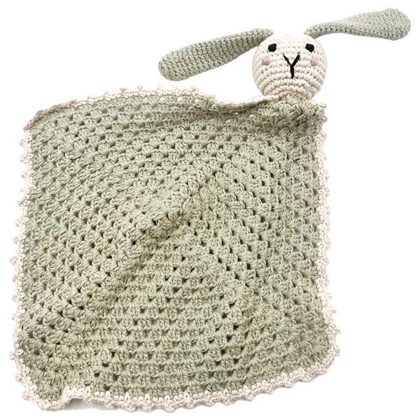 Pebble Handmade Soft Bunny Lovey Organic Cotton Soother - Teal 1 Pebble Handmade Soft Bunny Lovey Organic Cotton Soother - Teal