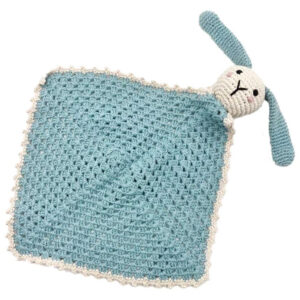Pebble Handmade Soft Bunny Lovey Organic Cotton Soother - Blue
