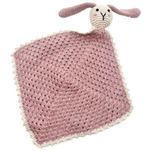 Pebble Handmade Soft Bunny Lovey Organic Cotton Soother - Pink