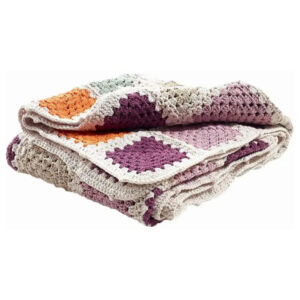 Pebble Handmade Organic Granny Square Baby Blanket - Purple