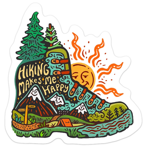Sticker Art Hiking Makes Me Happy Sticker 1 Sticker Art Hiking Makes Me Happy Sticker