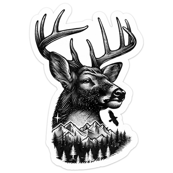 Sticker Art Buck Deer Sticker 1 Sticker Art Buck Deer Sticker