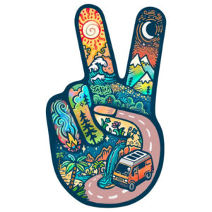 Sticker Art Peace Hand Sticker