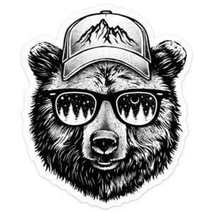 Sticker Art Cool Bear Sticker