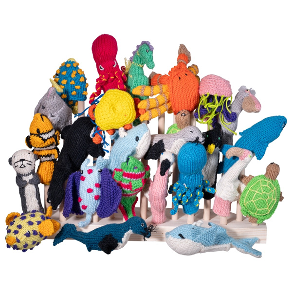 Lucuma Designs Organic Cotton Finger Puppet - Ocean Mix 1 Lucuma Designs Organic Cotton Finger Puppet - Ocean Mix