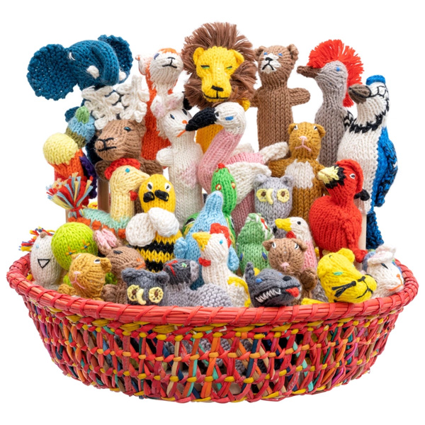 Lucuma Designs Organic Cotton Finger Puppet - Animal Mix 1 Lucuma Designs Organic Cotton Finger Puppet - Animal Mix
