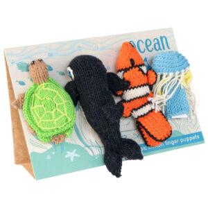 Lucuma Designs Ocean Story Assorted Pack of 4 Organic Cotton Finger Puppets 1